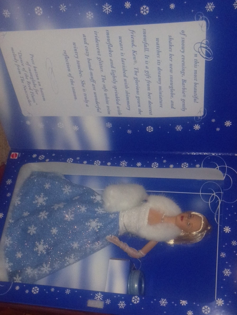 Special Edition Snow Sensation Barbie.. Blue and White Snowflake Evening Doll